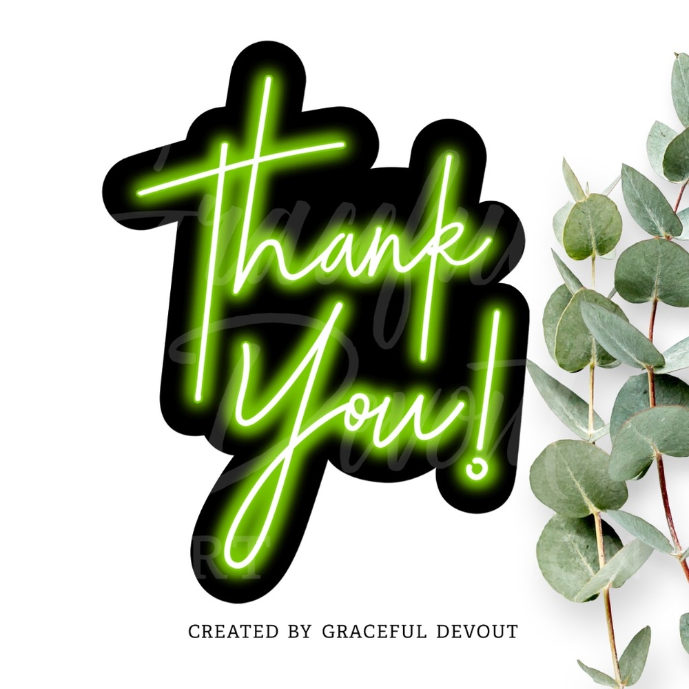 Thank You! (Green Neon)- 2" (inches) (96ct.) Stickers